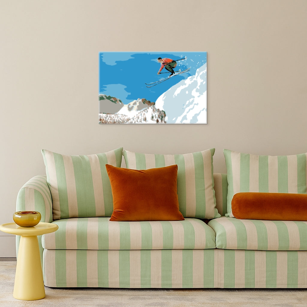 Ski Jumper With Red Sweater - Malen nach Zahlen