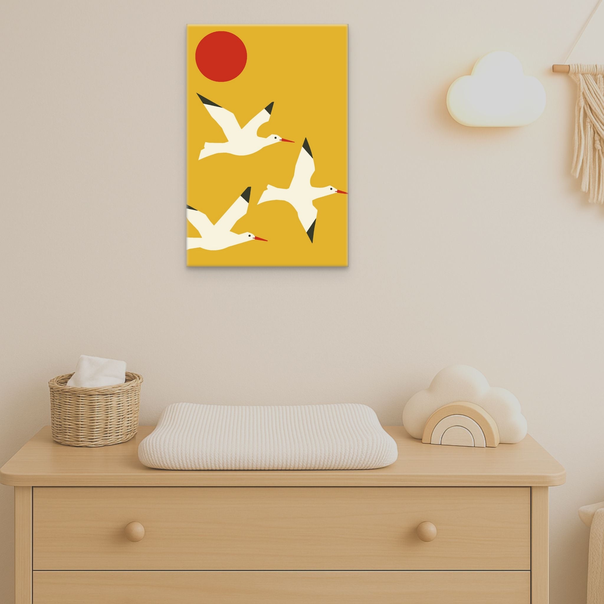 Möwen im Sonnenflug - Malen nach Zahlen