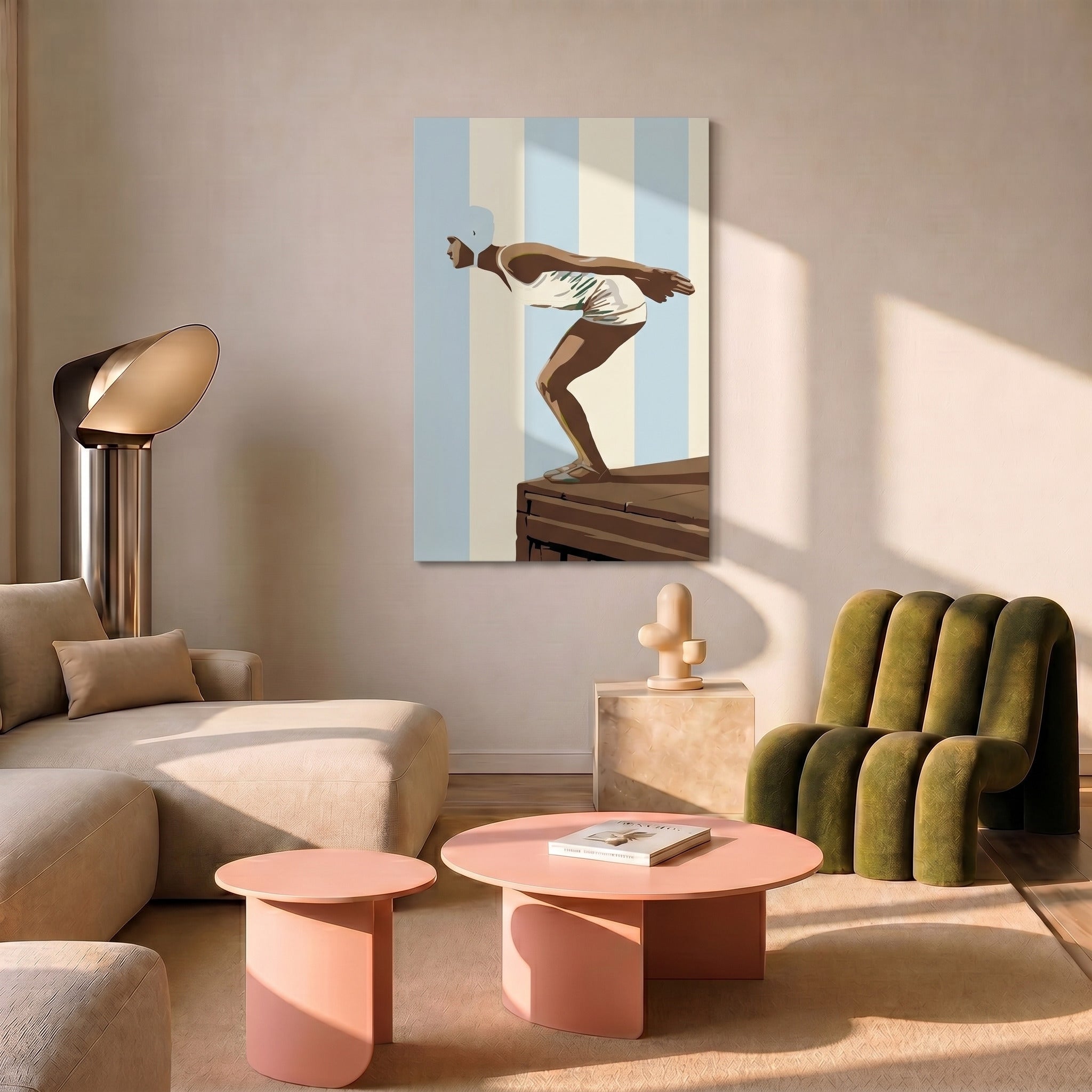 The Swimmer Striped - Painting by numbers