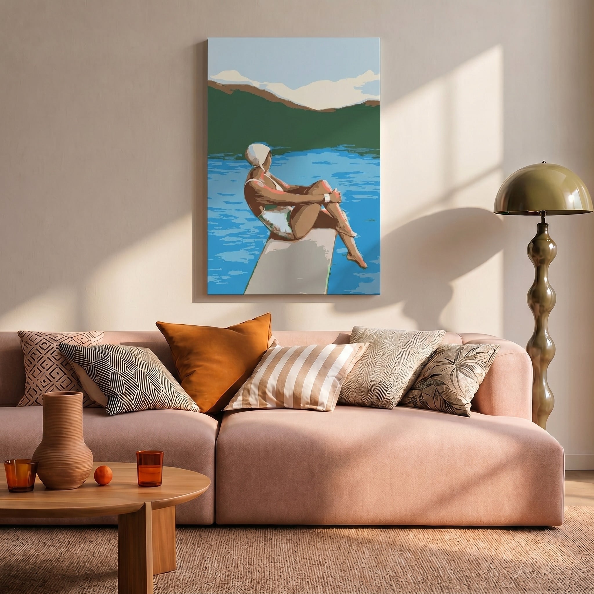Swimmer At Lake - Malen nach Zahlen