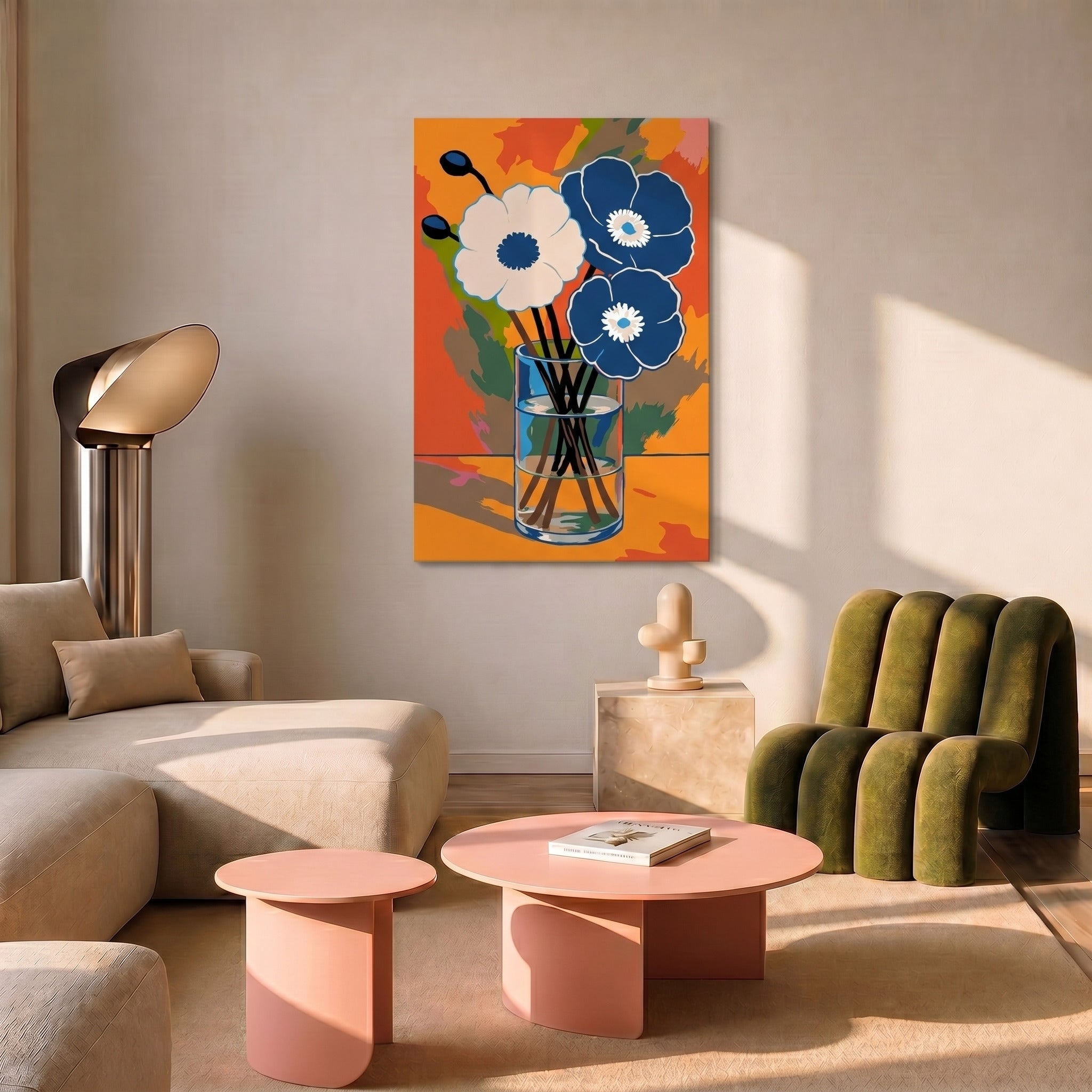 Poppies still life blue - Painting by numbers