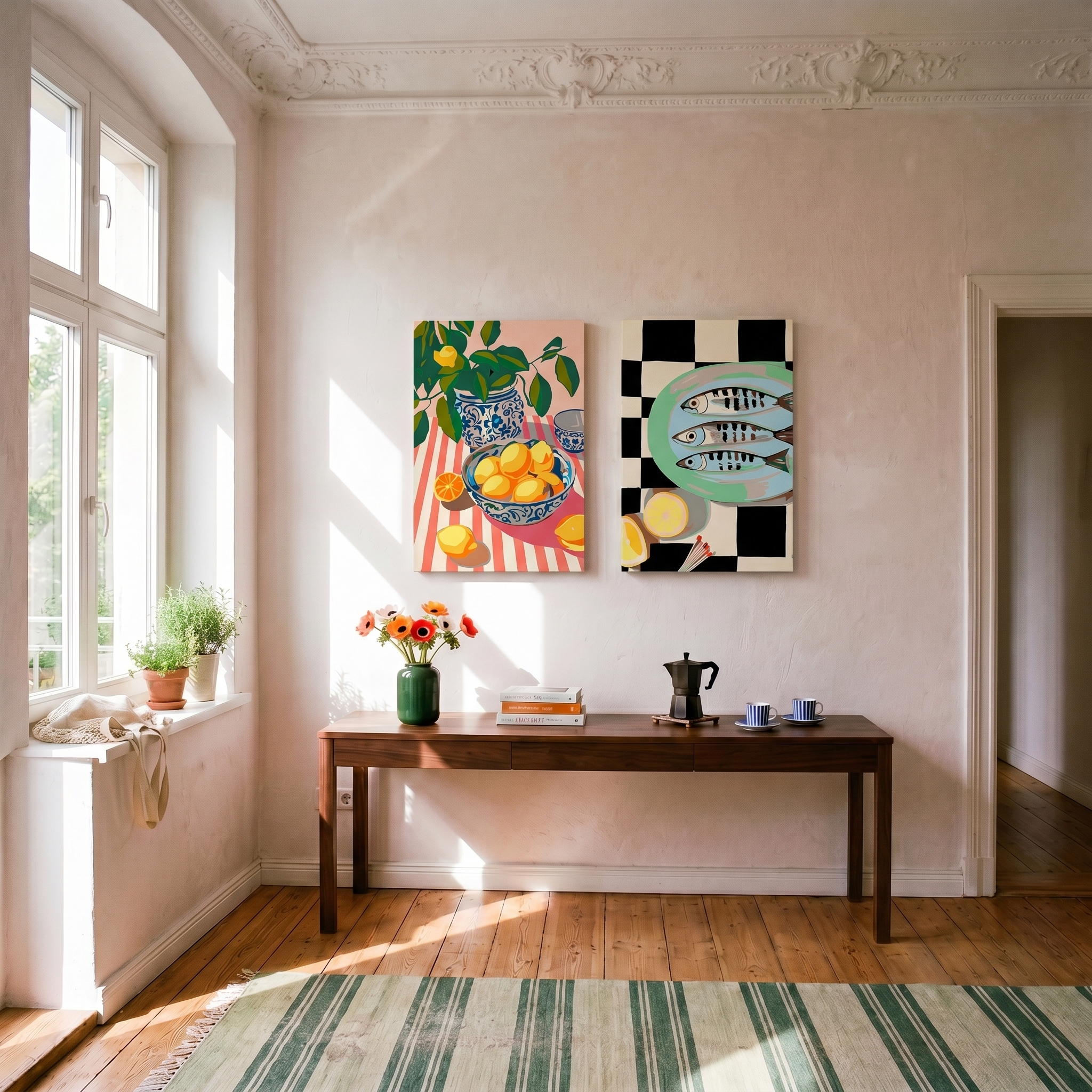 Verse vis & gestreepte citrus Bundel van 2 - Verf op nummer zonder spanner