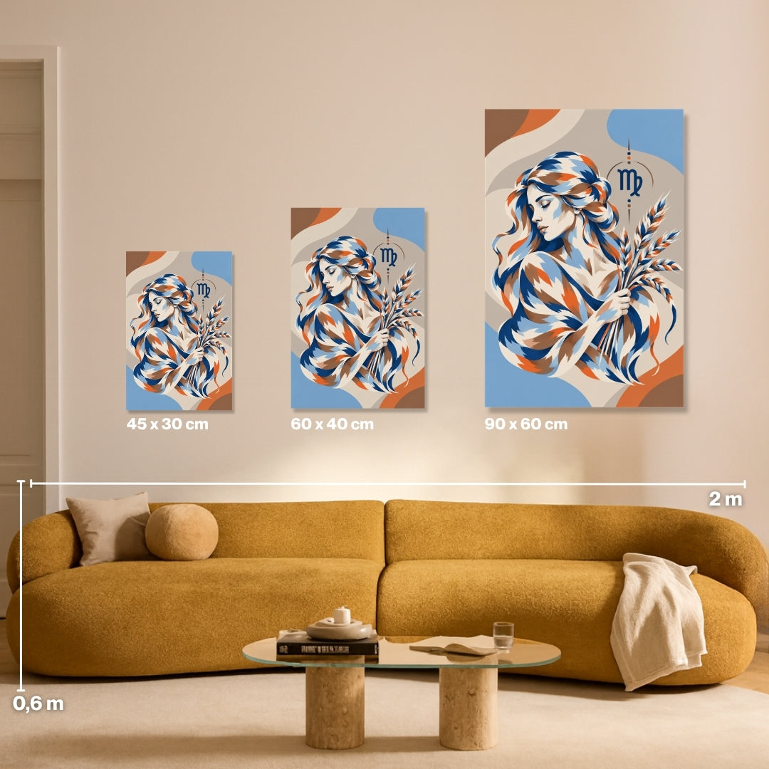 Malen nach Zahlen für Erwachsene-Jungfrau: Größenvergleich Leinwand 45x30, 60x40, 90x60/Habitus DIY Malset
