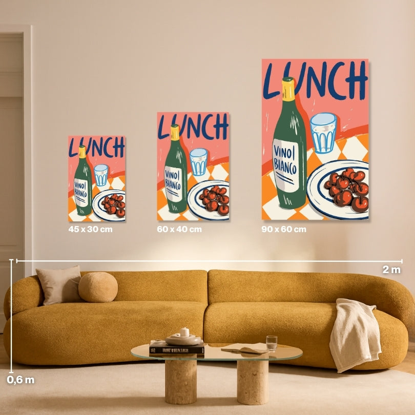Malen nach Zahlen für Erwachsene – Lunch: Größenvergleich Leinwand 45x30, 60x40, 90x60 cm | Habitus DIY Malset