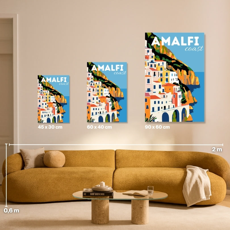 Malen nach Zahlen Amalfi Kueste Groessen Vergleich Leinwand 45x30 60x40 90x60 cm - habitus studio