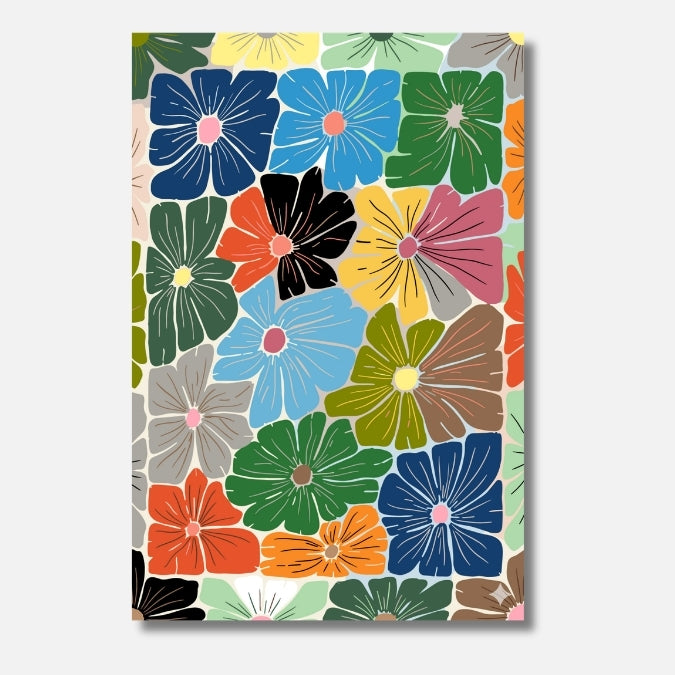 Malen nach Zahlen Erwachsene Blumenmeer bunte Blumen Botanik Motiv | Hochwertiges DIY Malset habitus studio