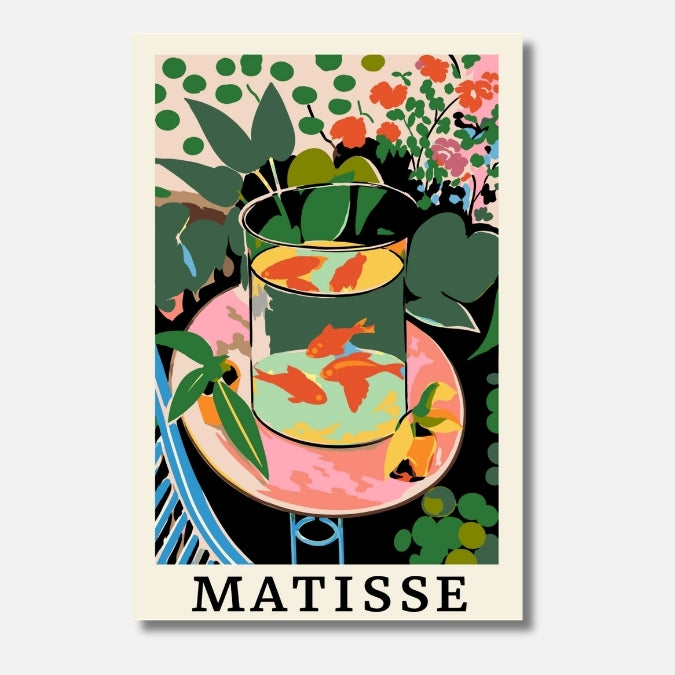 Malen nach Zahlen Erwachsene Matisse Fische Goldfische Aquarium Kunst Motiv | Hochwertiges DIY Malset habitus studio