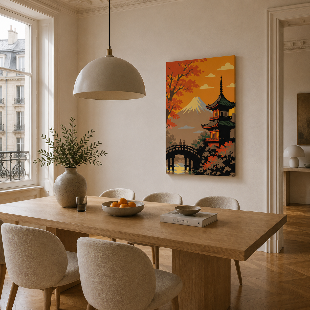 Malen nach Zahlen Erwachsene Mount Fuji Japan Motiv als Wandbild im Wohnzimmer - habitus studio DIY Malset