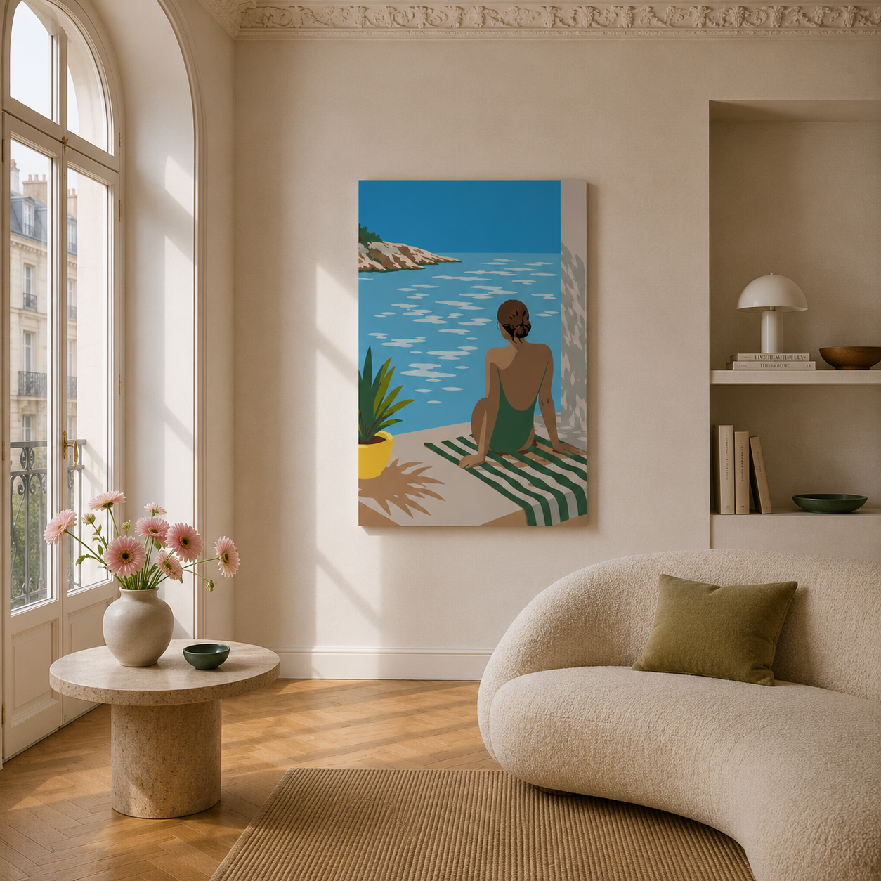 Malen nach Zahlen Erwachsene Salt and Silence Strand Motiv als Wandbild im Wohnzimmer - habitus studio DIY Malset