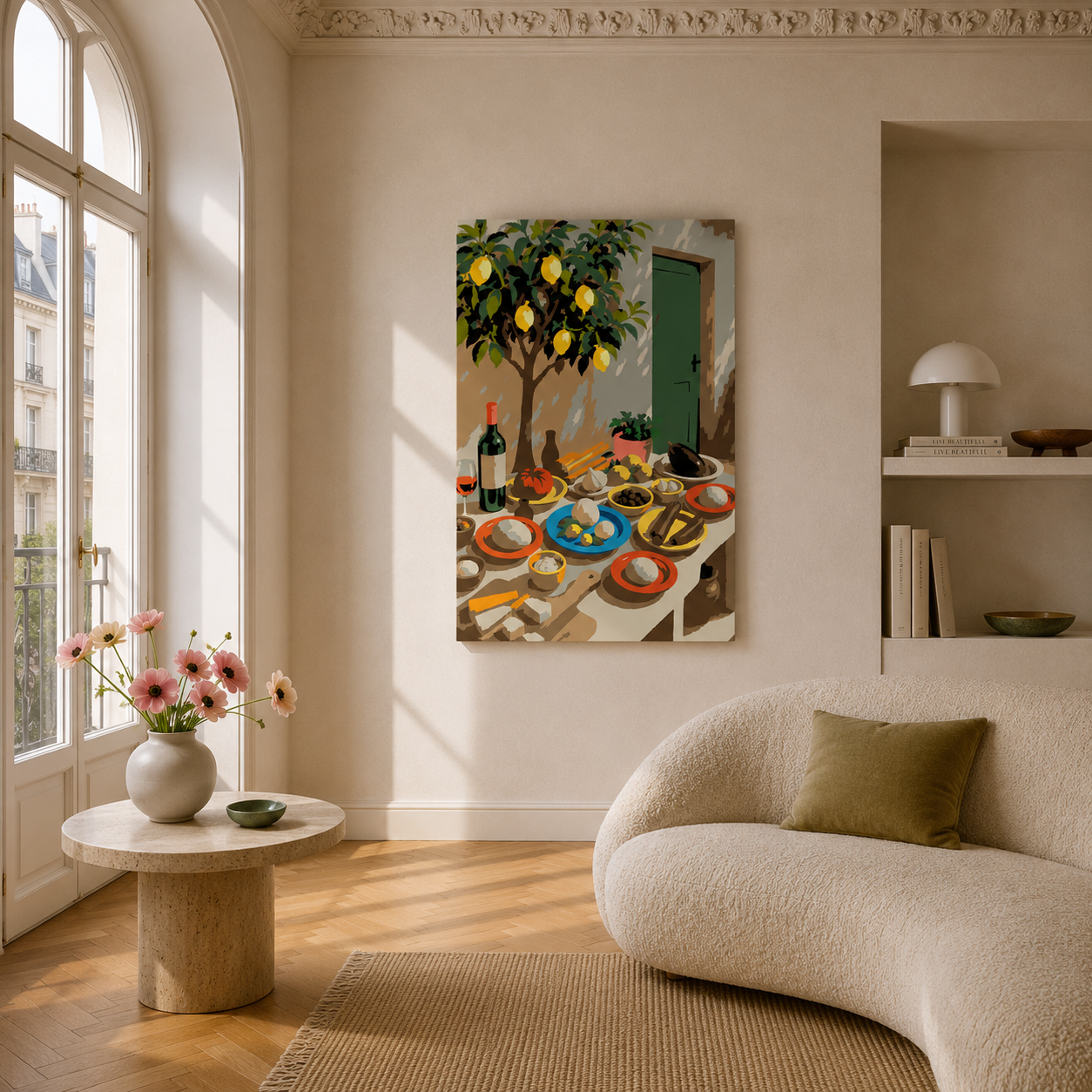 Malen nach Zahlen Erwachsene Summer Lunch Sommer Essen Motiv als Wandbild im Wohnzimmer - habitus studio DIY Malset