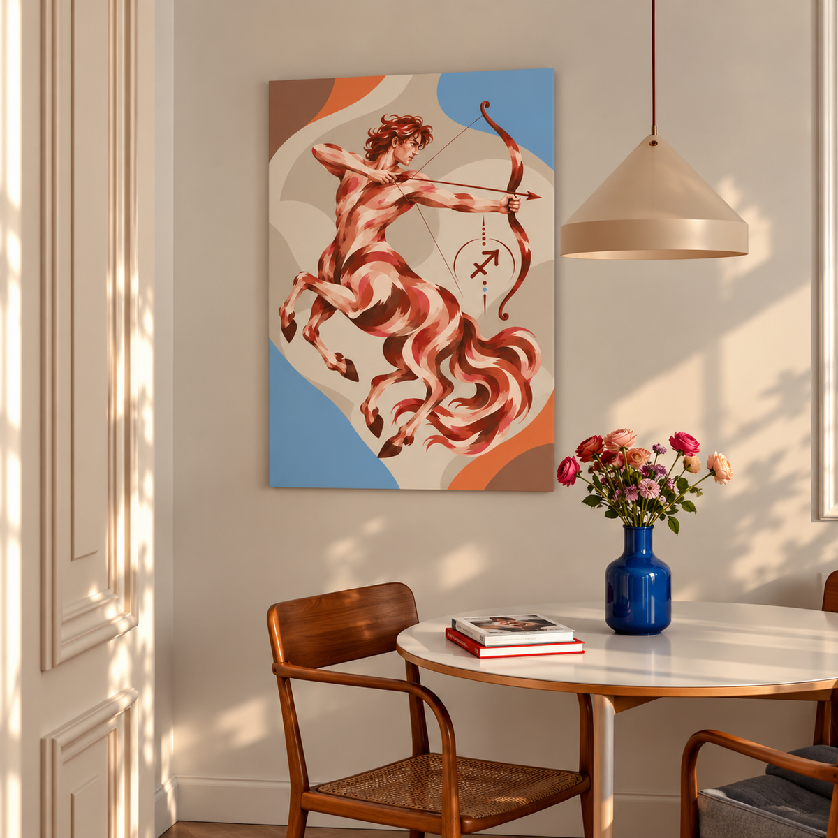 Malen nach Zahlen für Erwachsen-Schütze als Wandbild m Wohnzimmer/Fertiges Gemälde auf Leinwand von Habitus