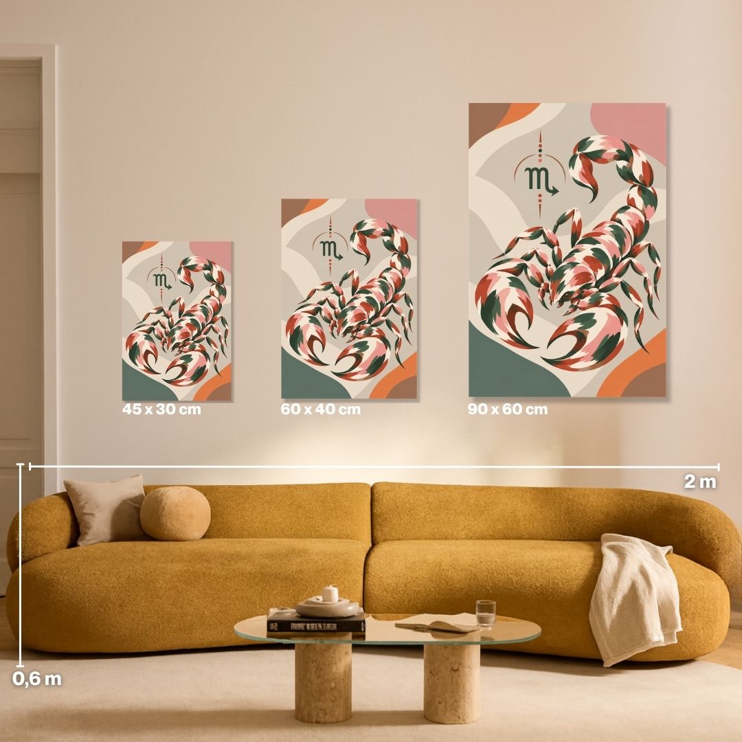 Malen nach Zahlen für Erwachsene-Skorbion: Größenvergleich Leinwand 45x30, 60x40, 90x60 / Habitus DIY Malset