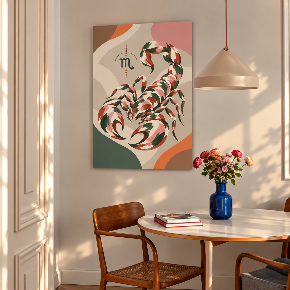 Malen nach Zahlen für Erwachsene-Skorbion als Wandbild im Wohnzimmer/Fertiges Gemälde auf Leinwand von Habitus