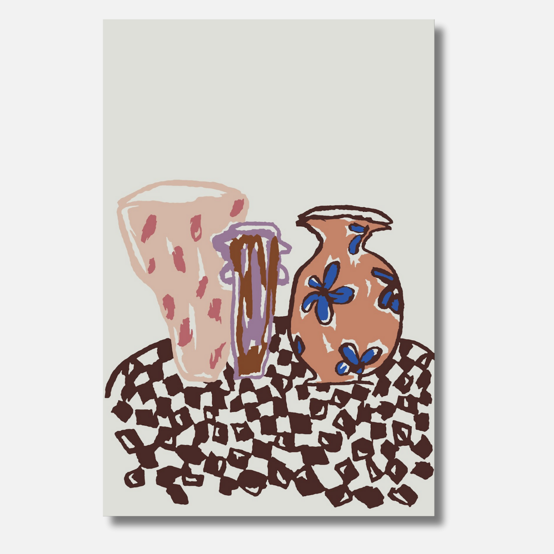 Stillleben mit drei Vasen - Malen nach Zahlen