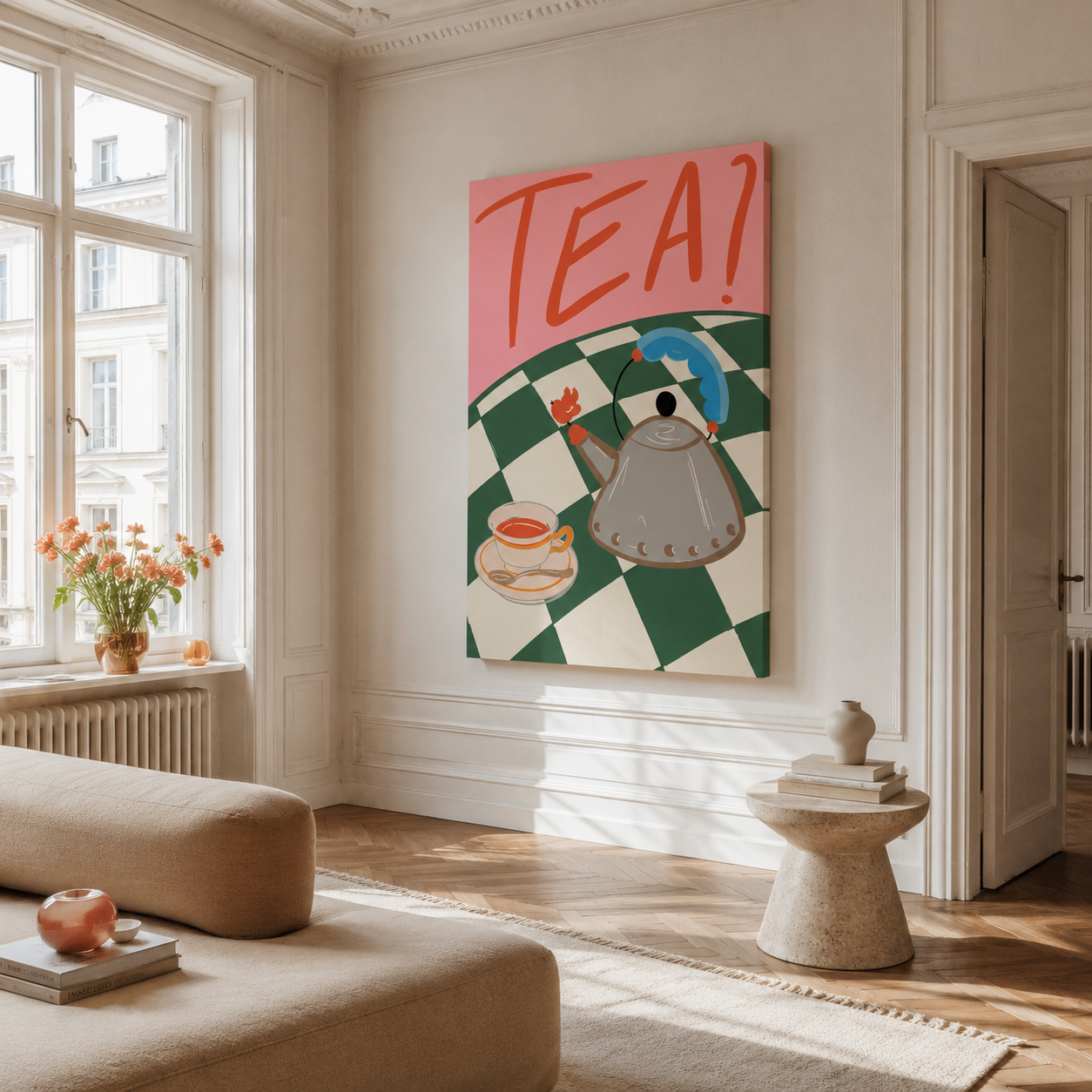Malen nach Zahlen für Erwachsene – Tea Motiv als Wandbild im Wohnzimmer | Fertiges Gemälde auf Leinwand von Habitus