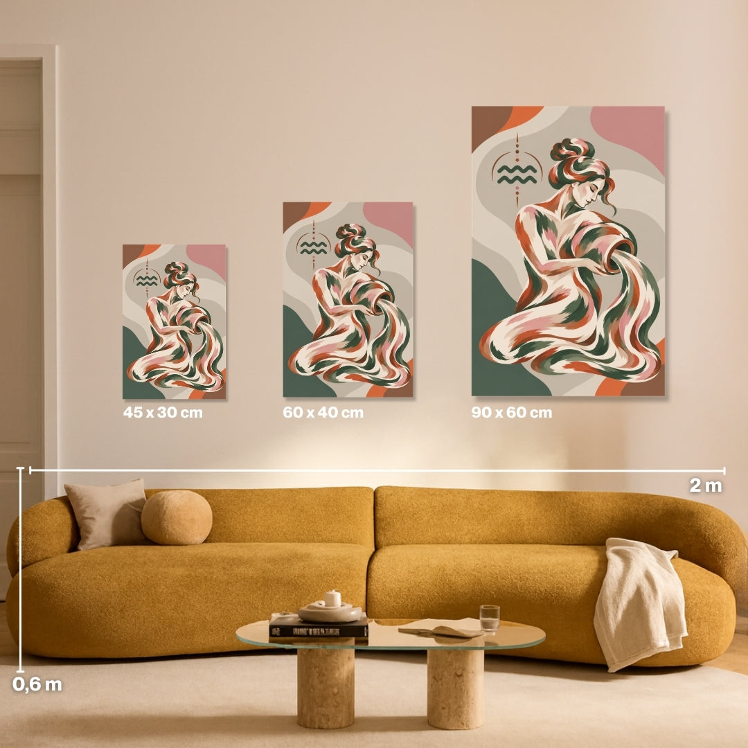 Malen nach Zahlen für Erwachsen-Wassermann: Größenvergleich 45x30, 60x40, 90x60 / Habitus DIY Malset