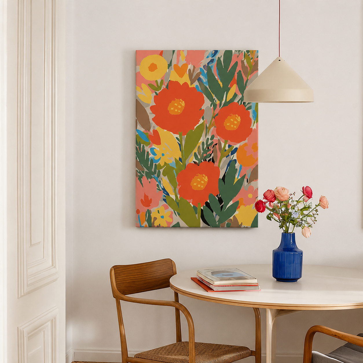Wild Bloom Malen nach Zahlen Erwachsene – Wildblumen als Wandgemälde im Esszimmer, hochwertiges DIY Malset