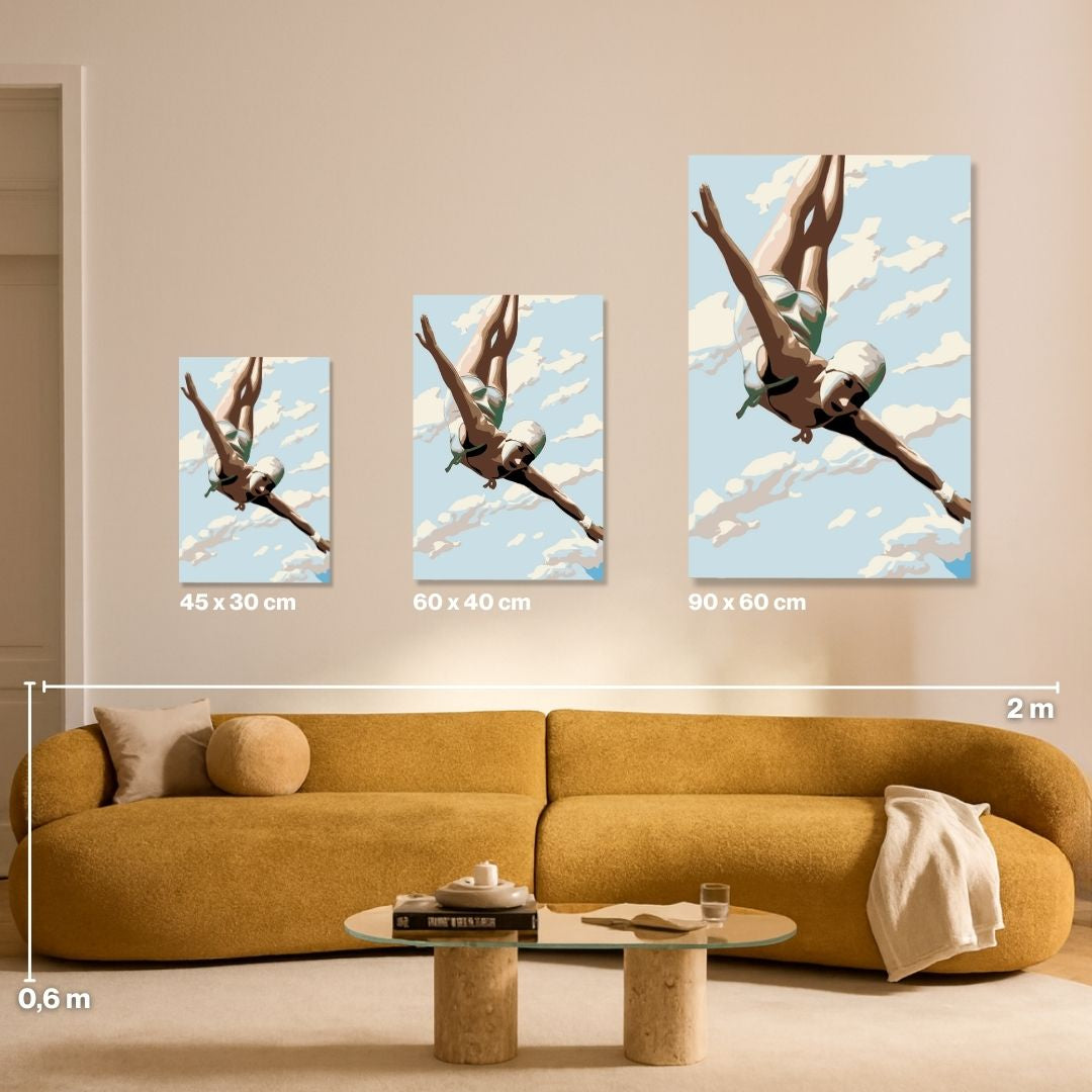 Diver in Clouds - Malen nach Zahlen