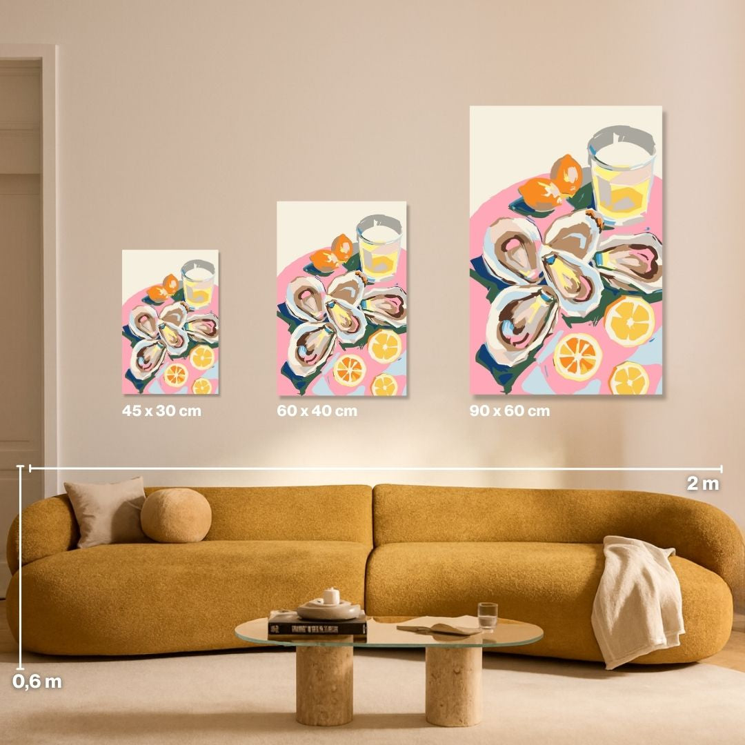 Austern & Zitronen Pastel - Malen nach Zahlen