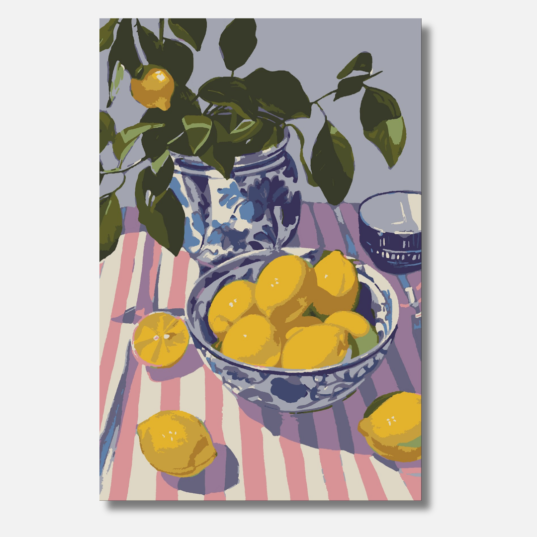 Striped Citrus Delight - Malen nach Zahlen