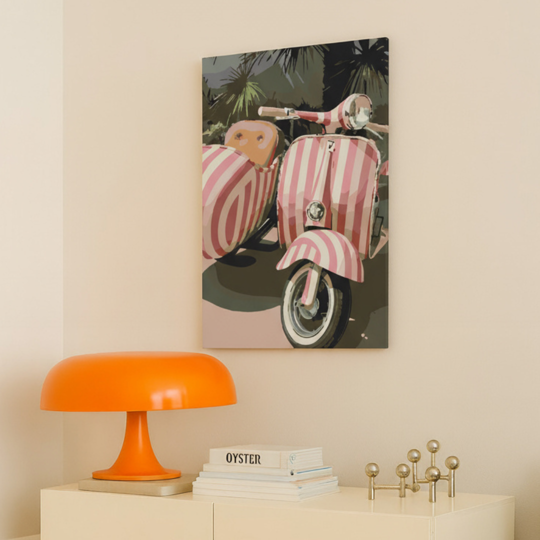 Pink Vespa - Malen nach Zahlen