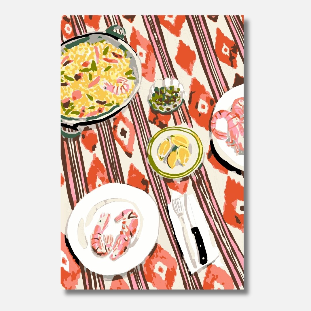 Mediterranean Paella Table - Malen nach Zahlen