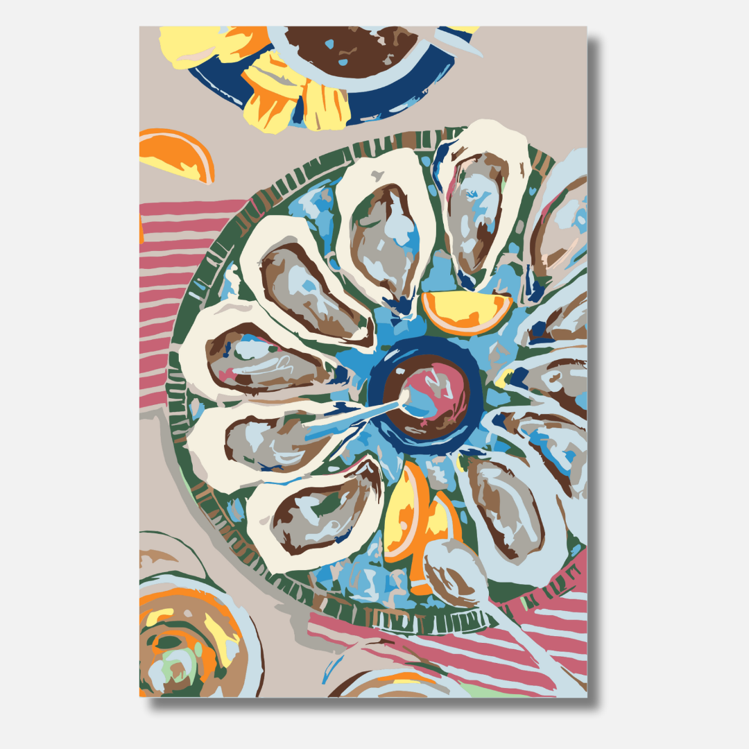 Austernplatte - Malen nach Zahlen