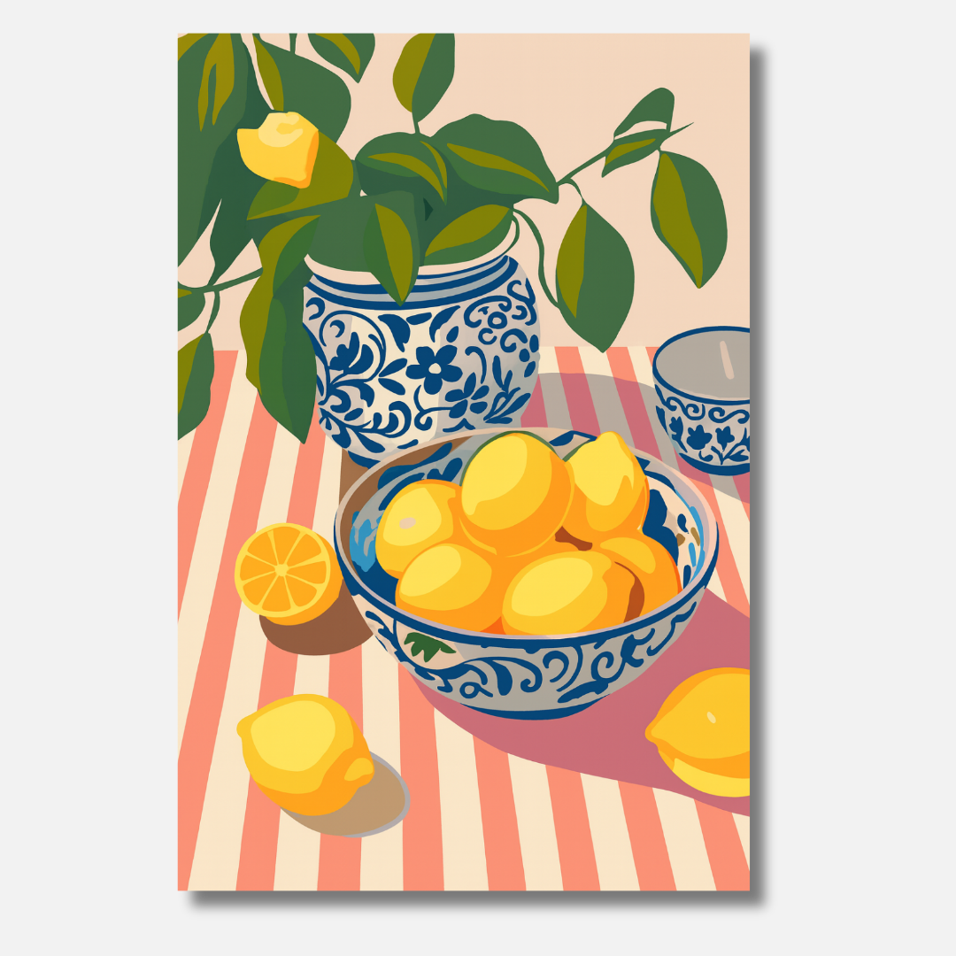 Striped Citrus Delight - Malen nach Zahlen