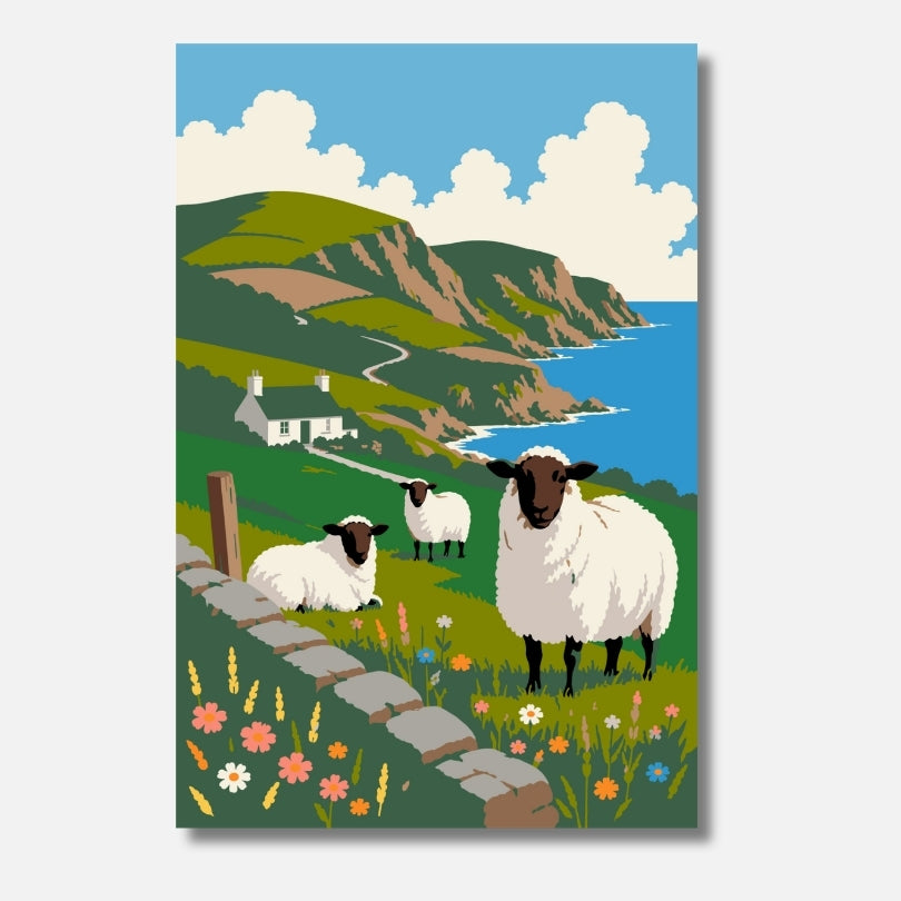 Grazing Sheep - Malen nach Zahlen
