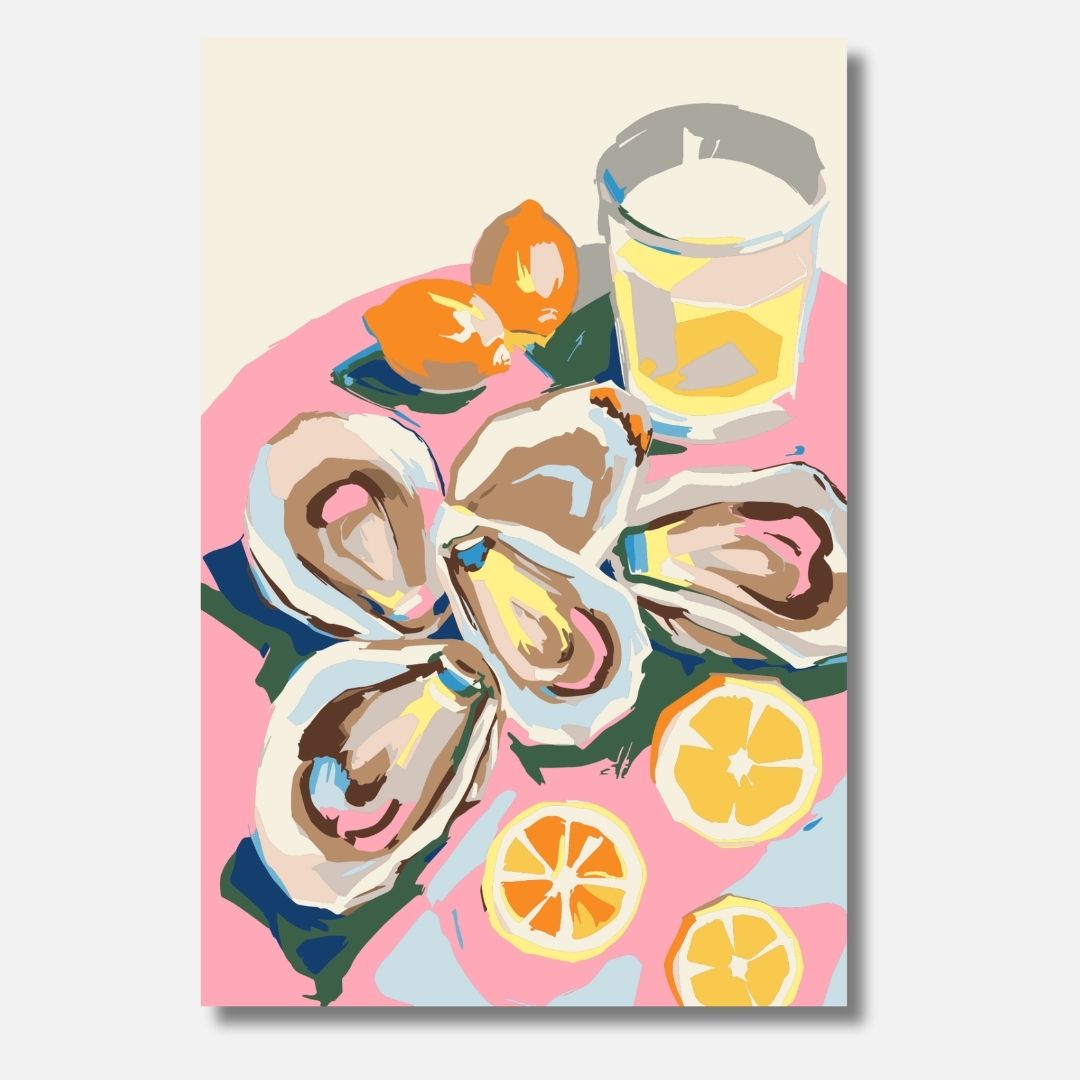 Austern & Zitronen Pastel - Malen nach Zahlen