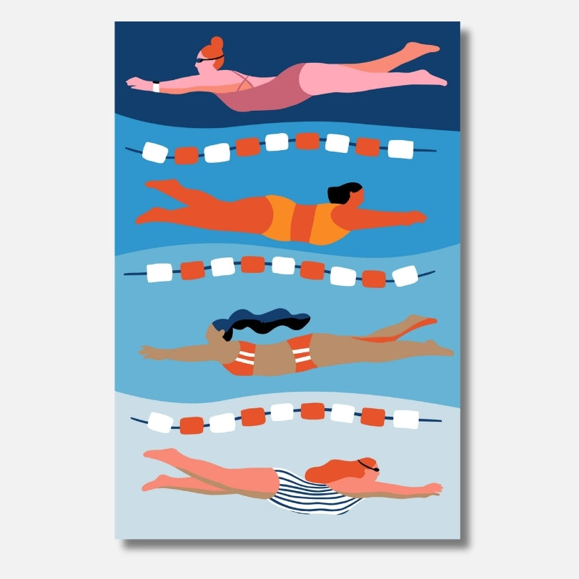 Schwimmerinnen - Malen nach Zahlen