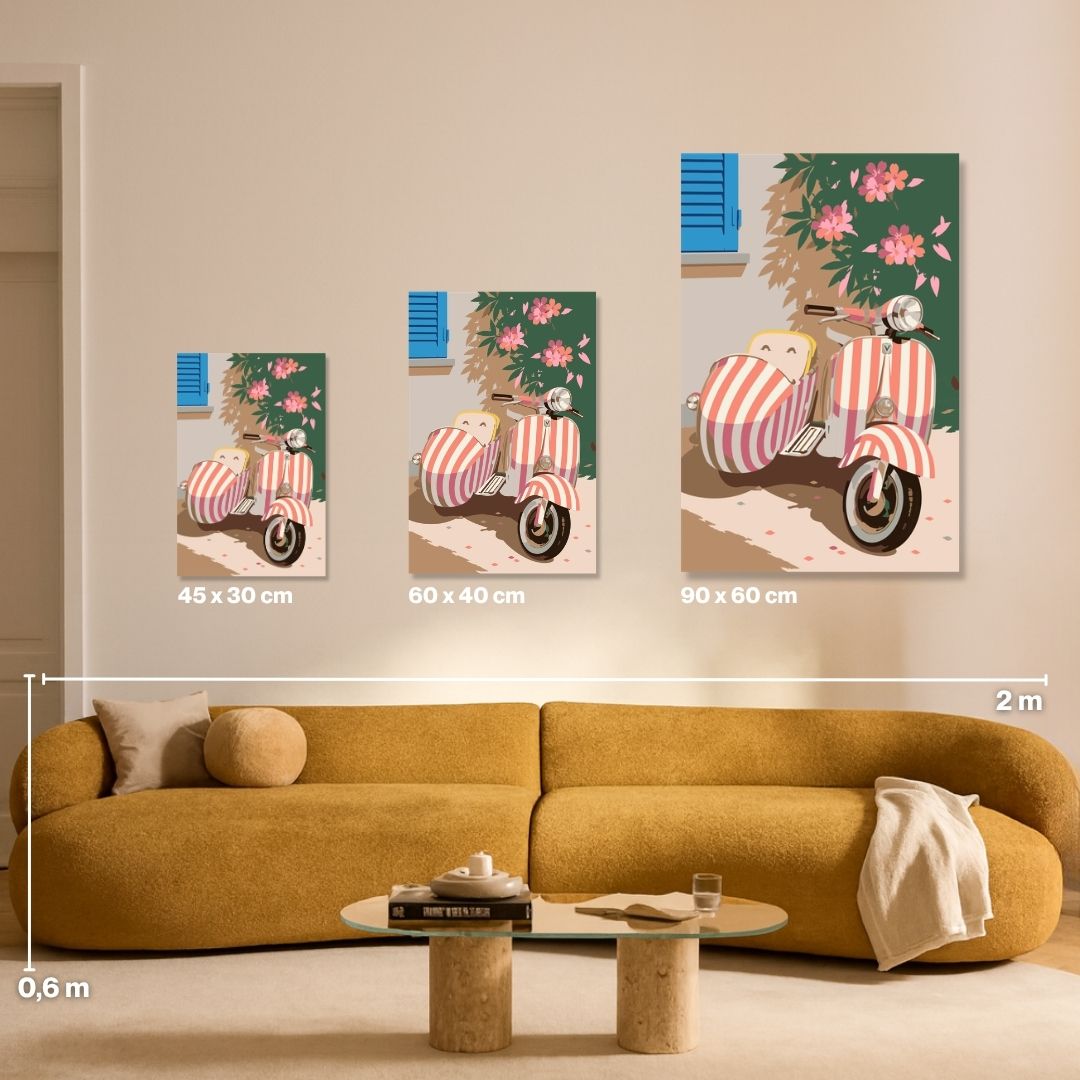 Pink Vespa - Malen nach Zahlen