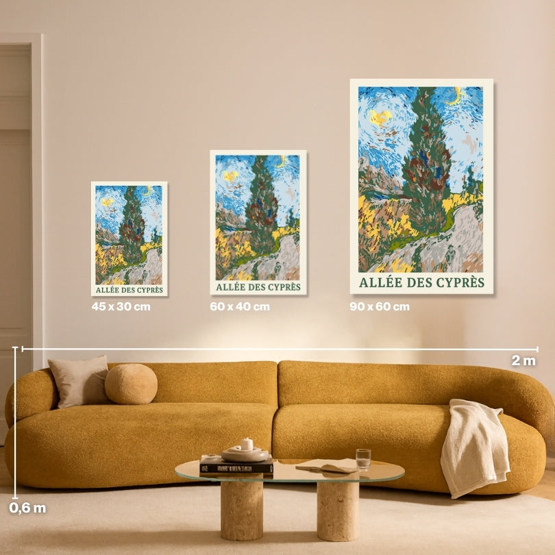 Allée des Cyprés inspiriert von Van Gogh - Malen nach Zahlen