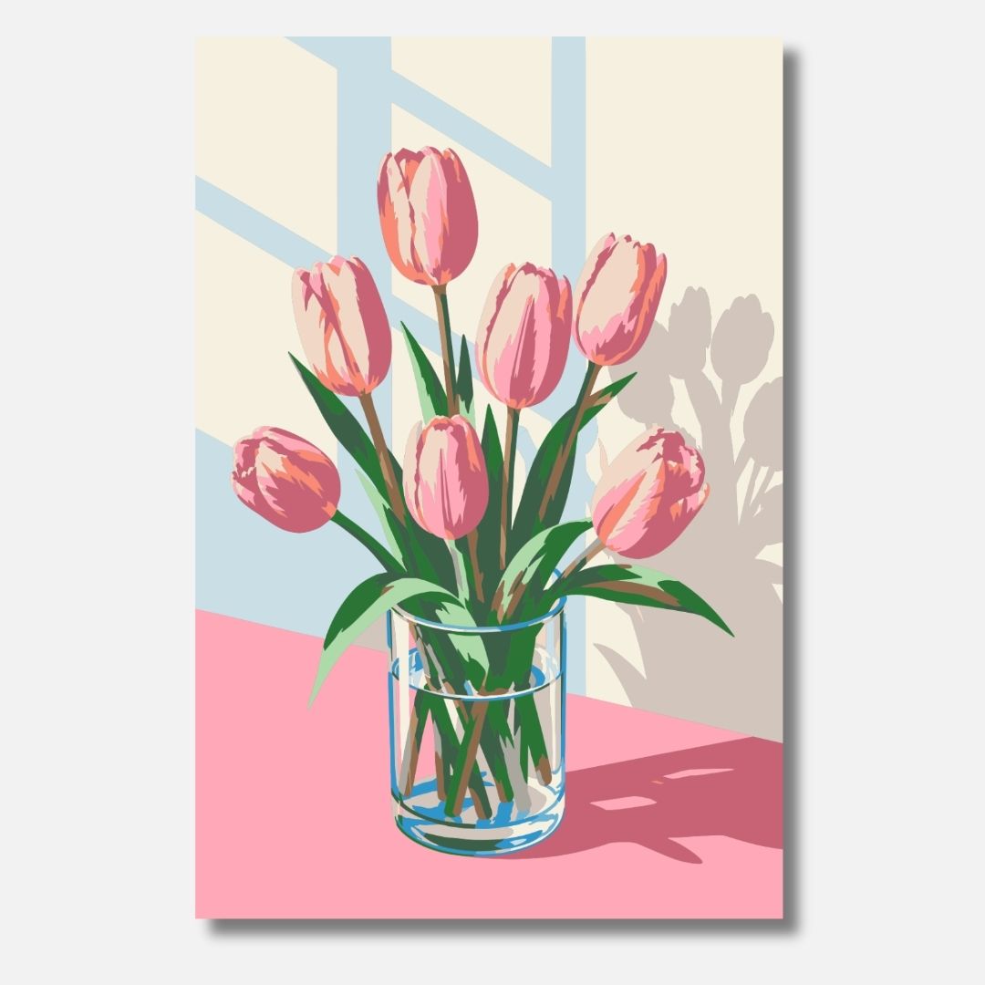 Blush Tulips - Malen nach Zahlen