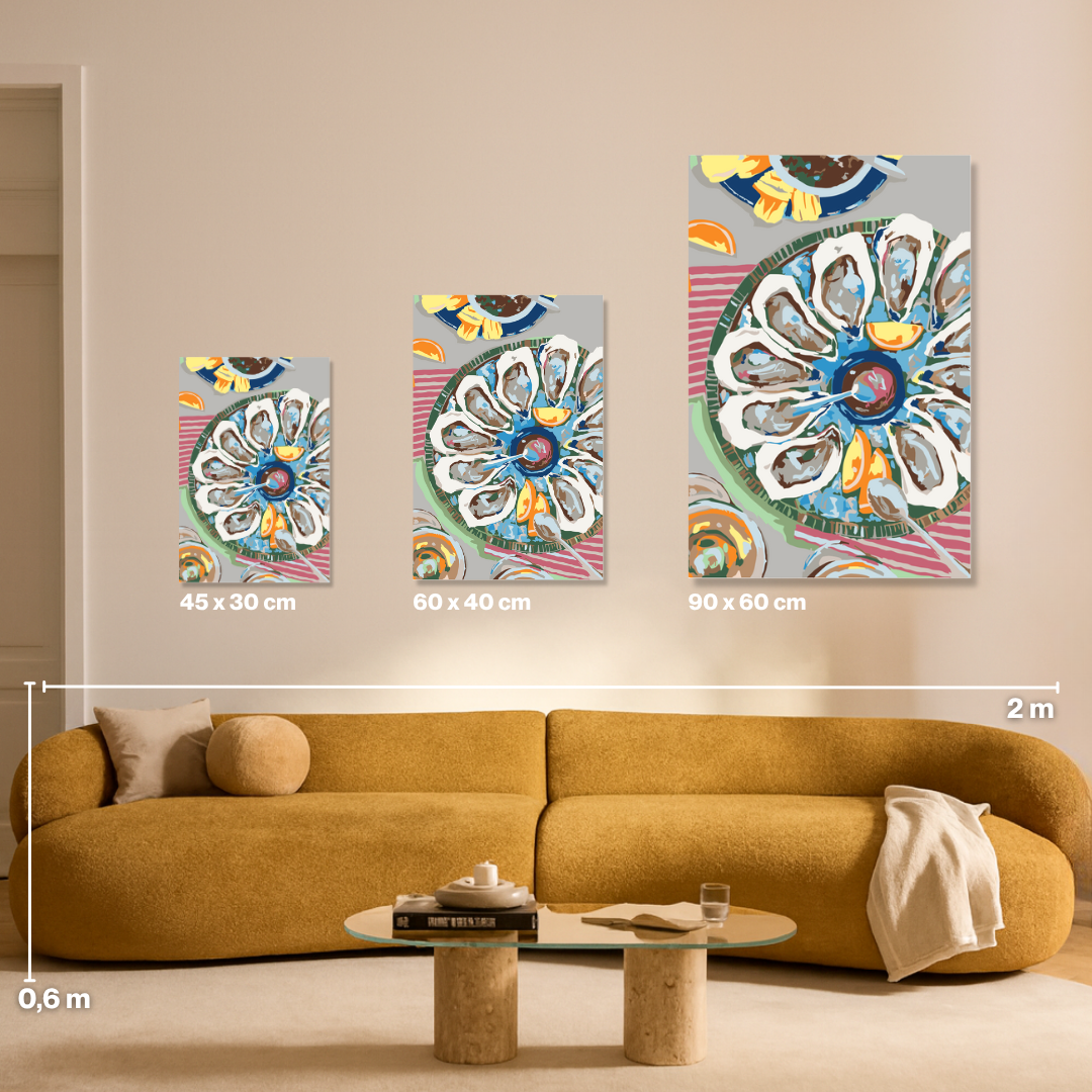 Austernplatte - Malen nach Zahlen