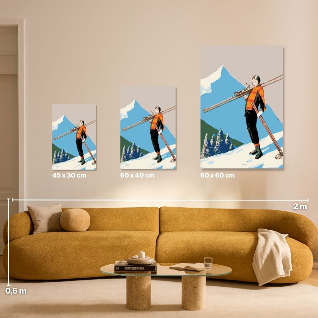 Skier With Colorful Scarf - Malen nach Zahlen