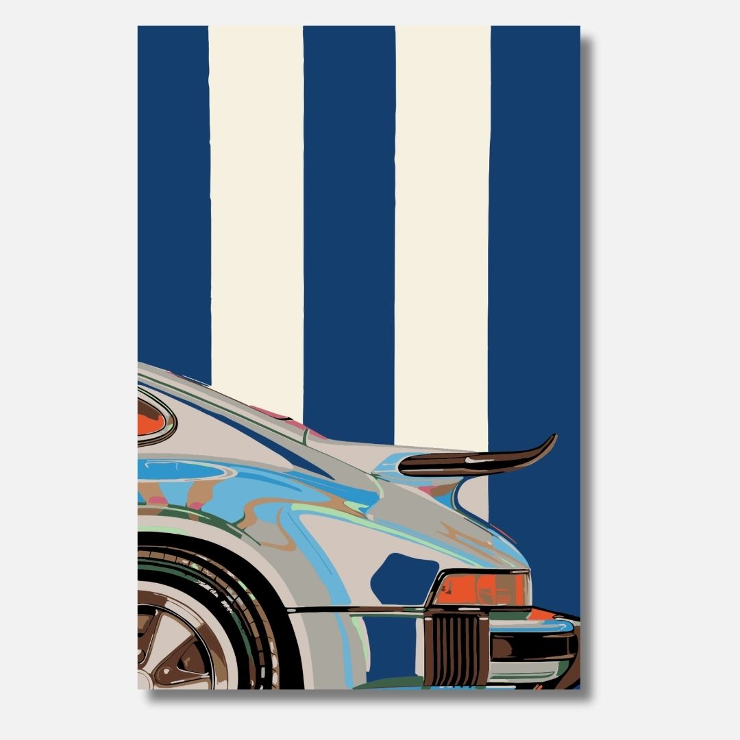 Blue Striped Car - Malen nach Zahlen