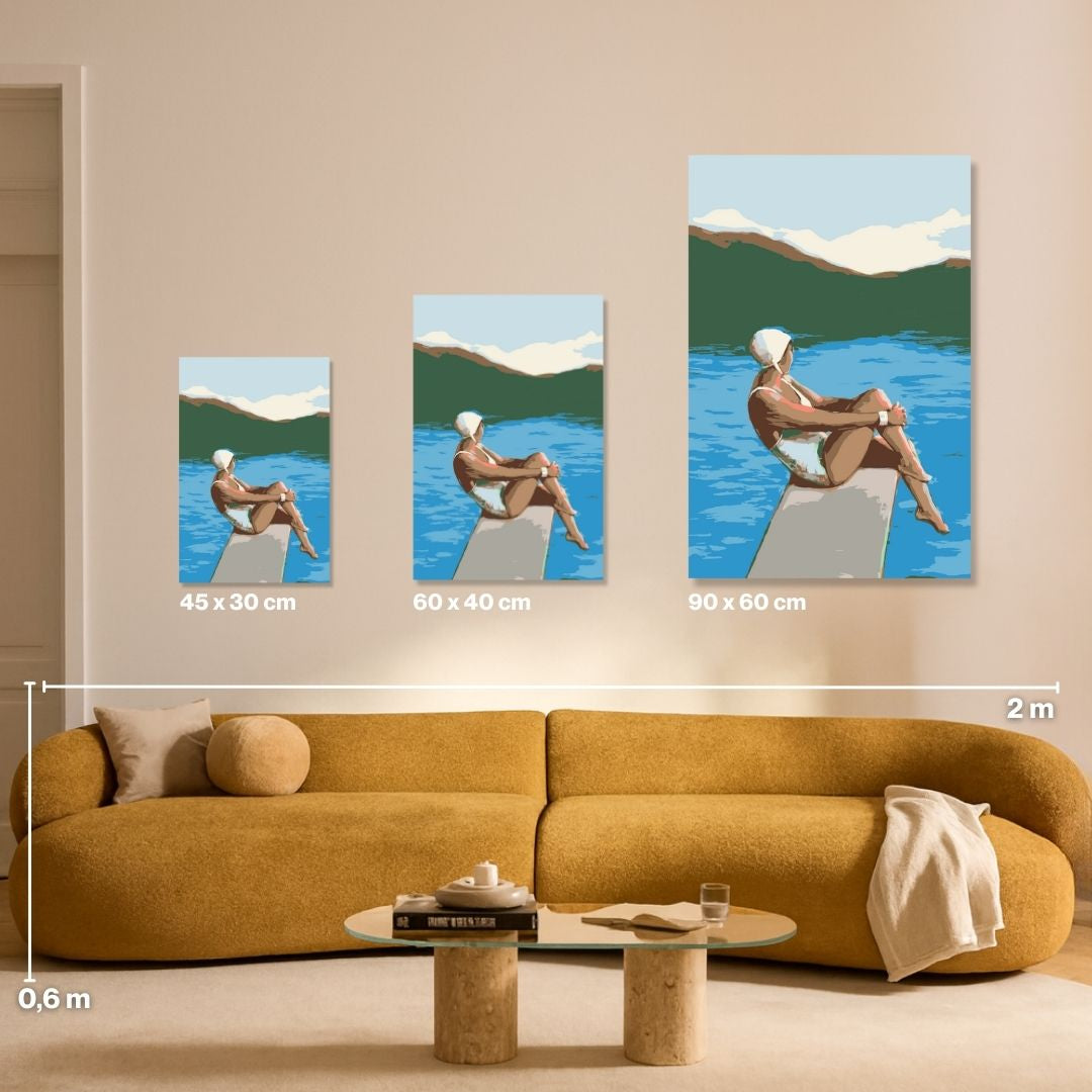 Swimmer At Lake - Malen nach Zahlen