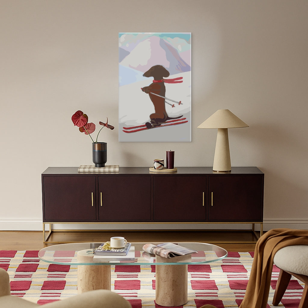 Dackel Abfahrt - Malen nach Zahlen