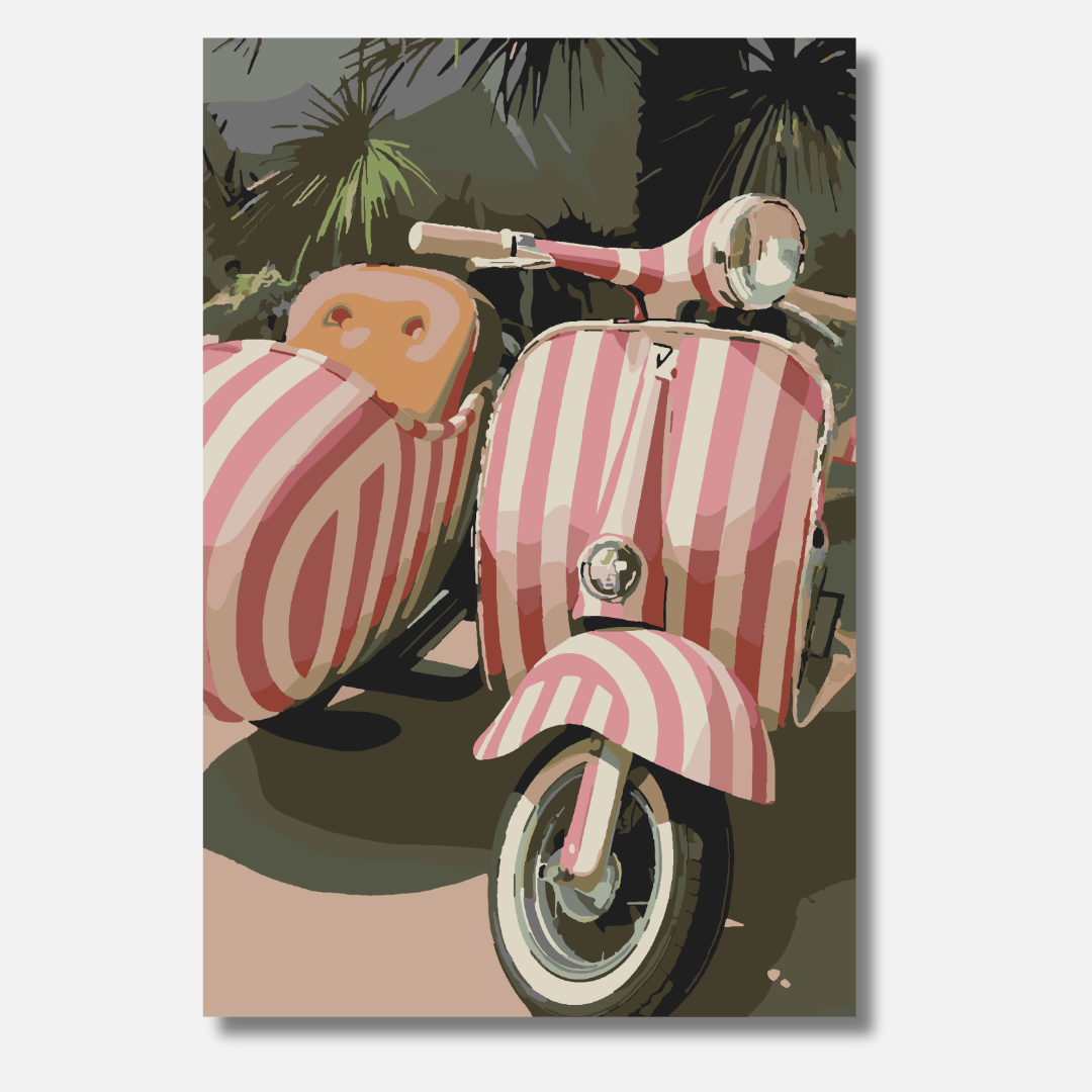 Pink Vespa - Malen nach Zahlen