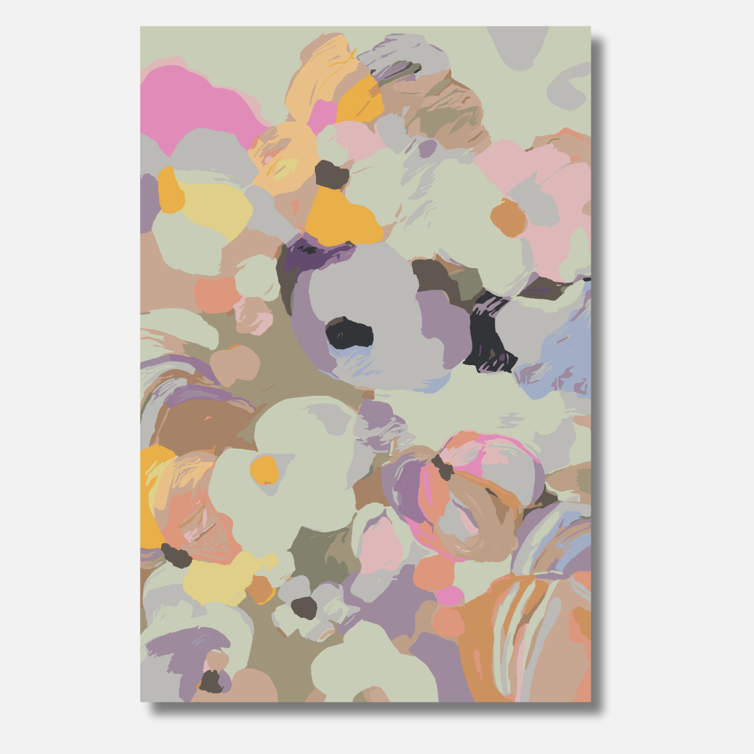 Abstract Flowers Pastel - Malen nach Zahlen