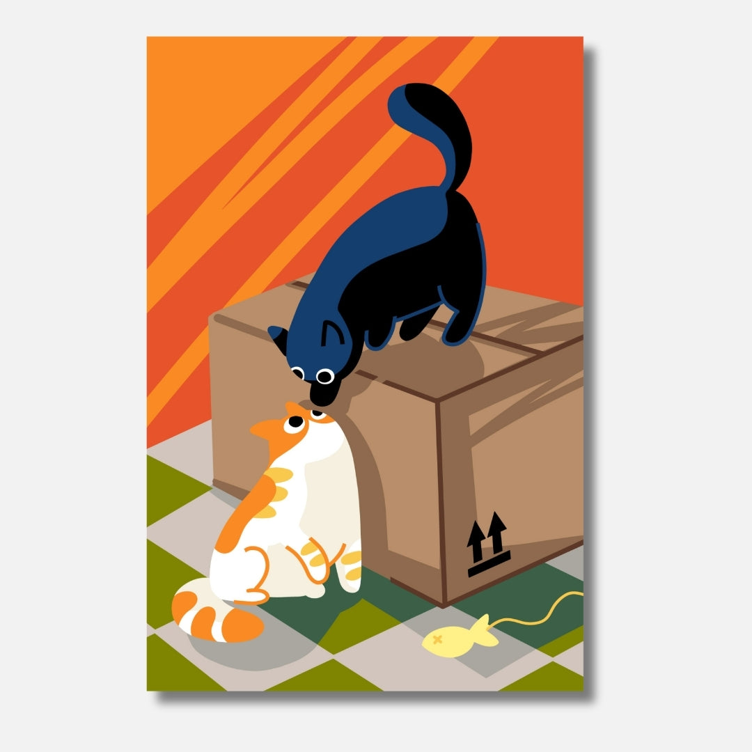 Malen nach Zahlen für Erwachsene-Boop!: eine Katze und ein Hund, die sich beschnuppern/ Hochwertiges DIY Malset von Habitus