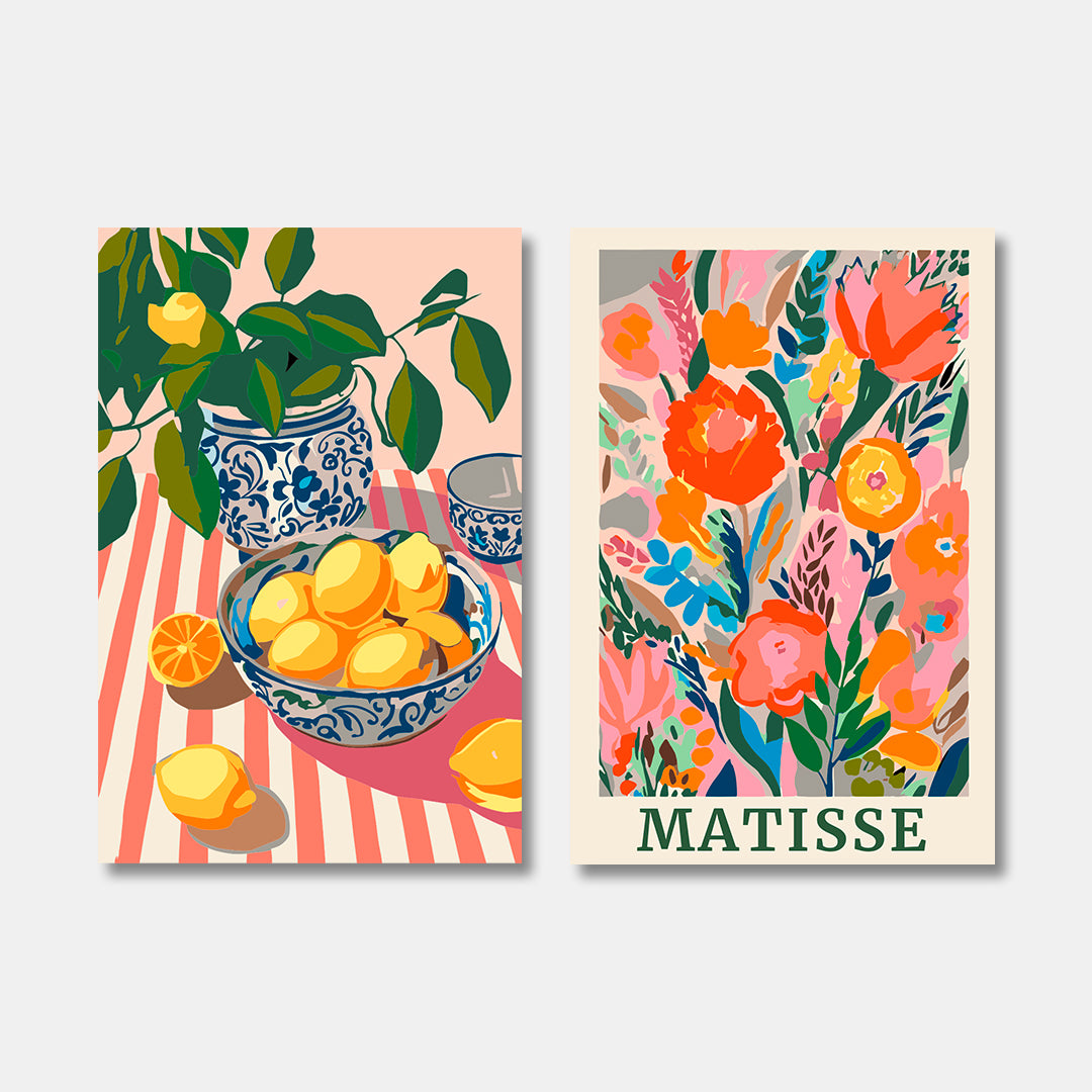 Matisse & Striped Citrus Delight 2-er Bundle - Malen nach Zahlen ohne Keilrahmen