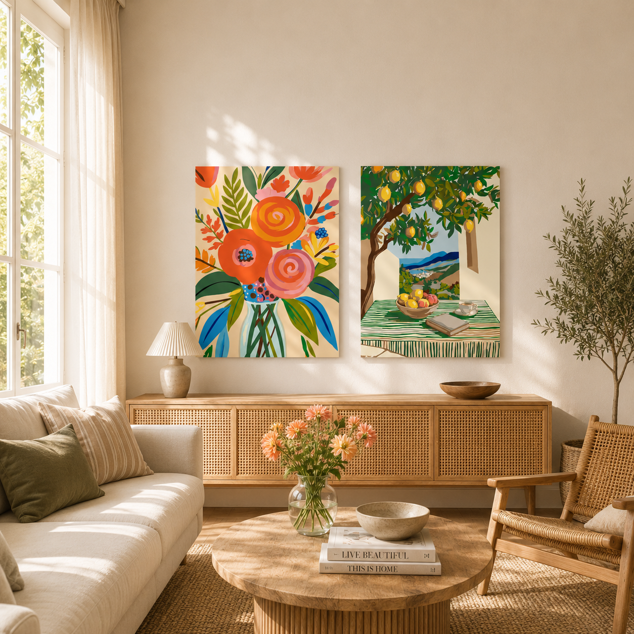 Matisse Blumenstrauß & Lemon Tree Break 2-er Bundle - Malen nach Zahlen ohne Keilrahmen