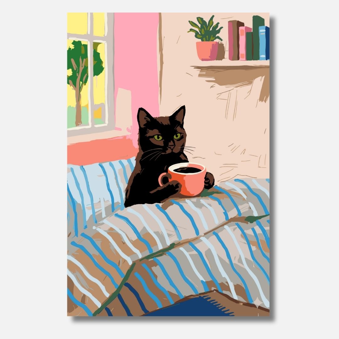 Lazy Sunday Cat - Malen nach Zahlen
