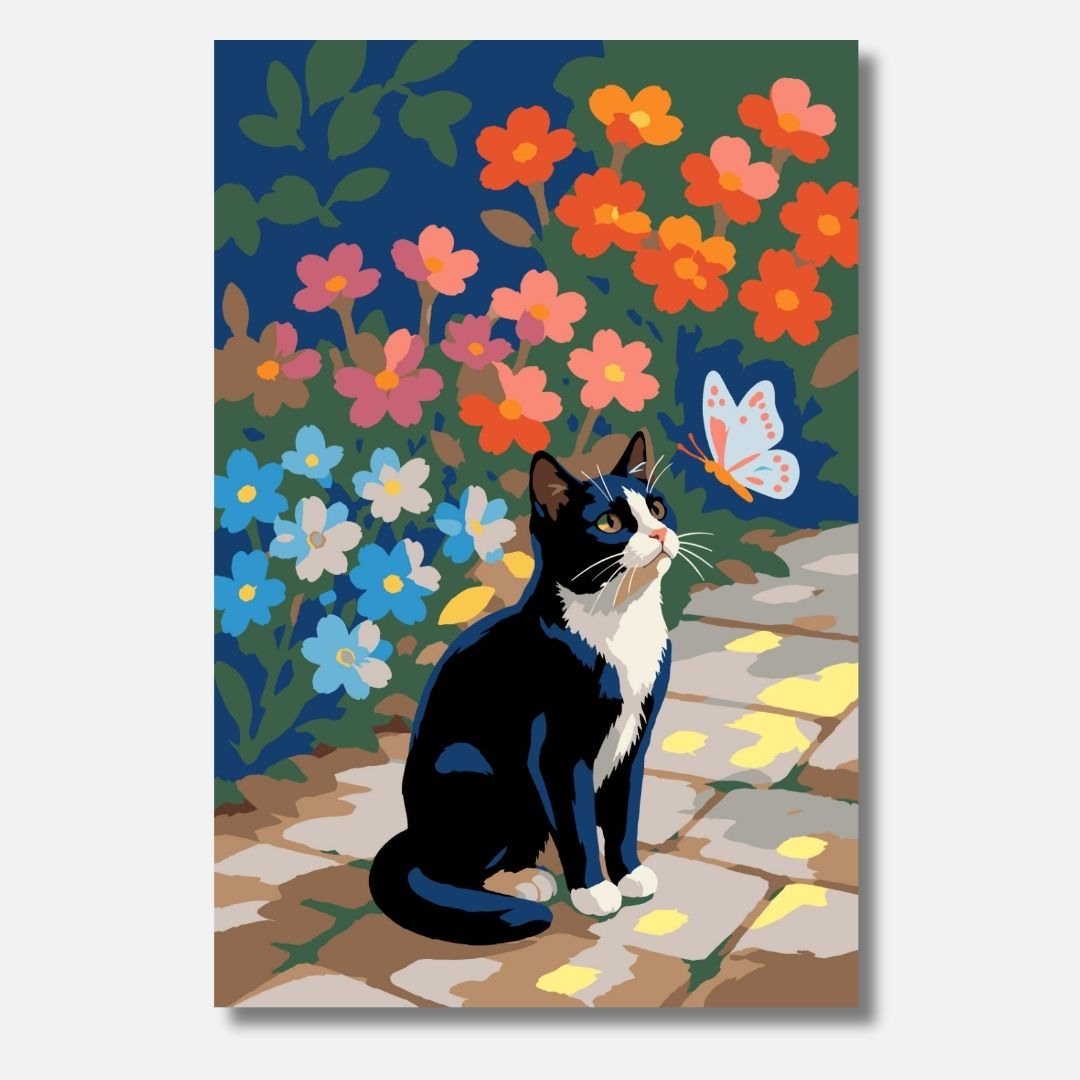 The Cat and the Butterfly - Malen nach Zahlen