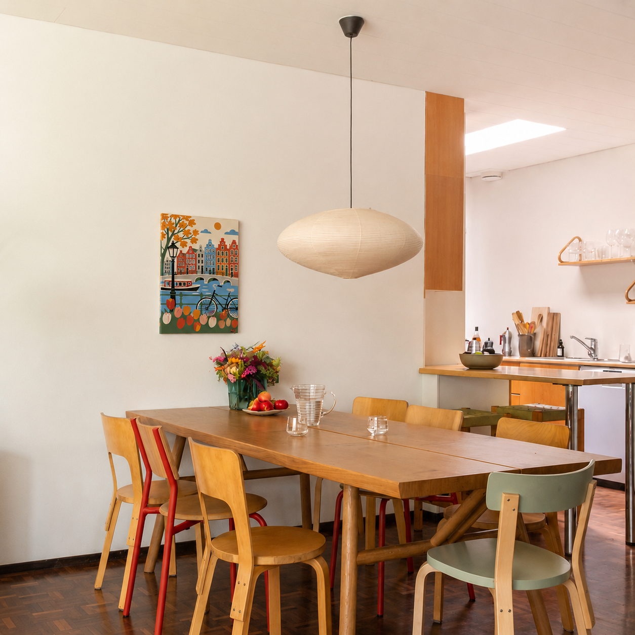 Blooming Amsterdam Mini Malen nach Zahlen als Wandbild im Esszimmer – Amsterdam Tulpen Motiv, DIY Malset Habitus