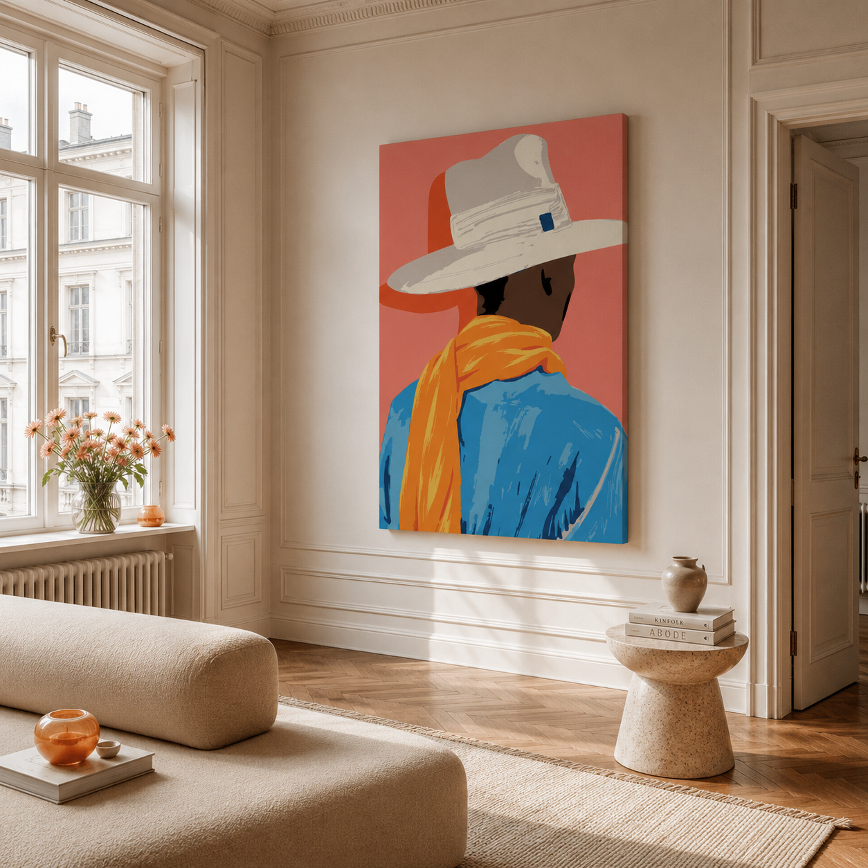 Malen nach Zahlen für Erwachsene – Der Fremde als Wandbild im Wohnzimmer | Fertiges Gemälde auf Leinwand von Habitus