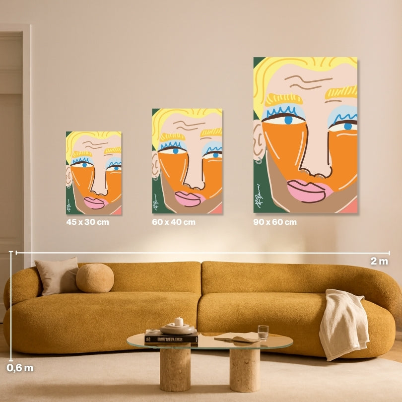 Finn Malen nach Zahlen Größenvergleich 45x30 60x40 90x60 cm – Hochwertiges DIY Malset Portrait-Motiv Erwachsene