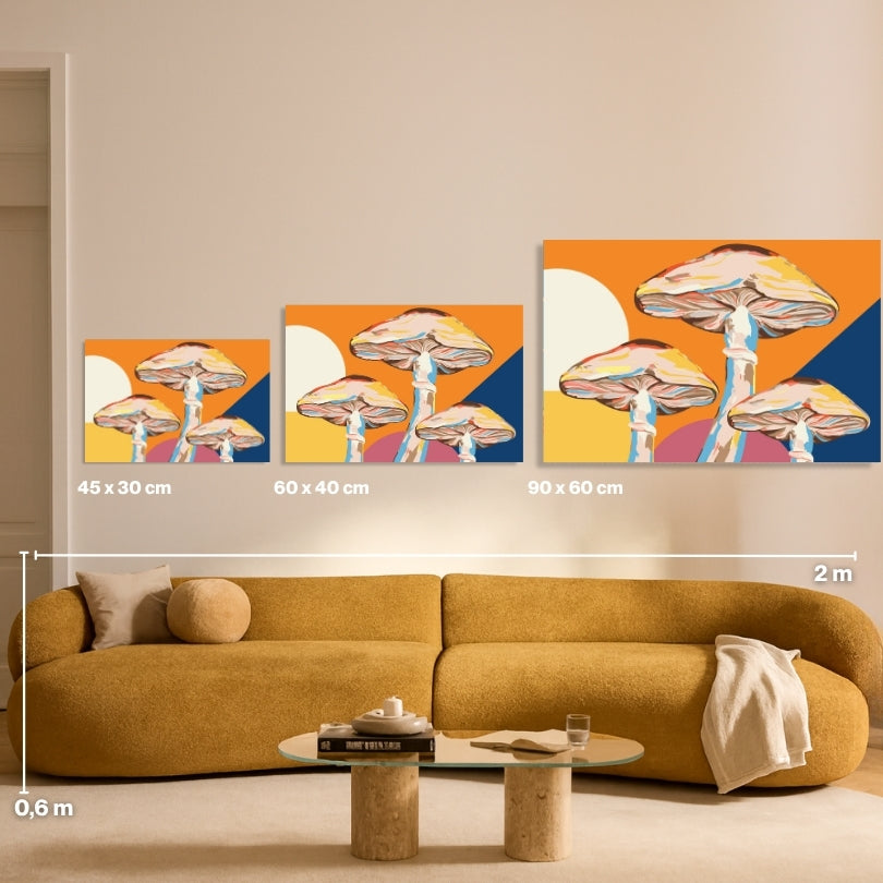 Malen nach Zahlen für Erwachsene-Forest Friends: Größenvergleich Leinwand 45x30, 60x40, 90x60/ Habitus DIY Malset